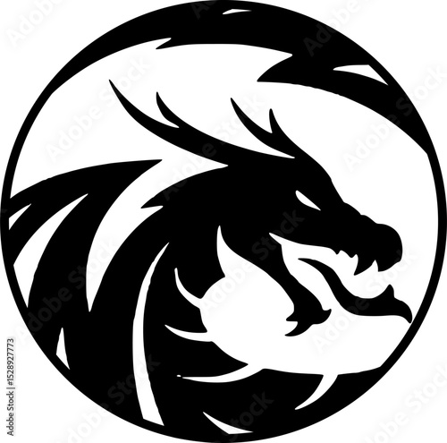 Powerful dragon logo embodying legendary might and mythical grandeur.