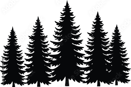 pine tree forest silhouette