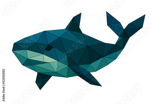 Polygon whale vector art