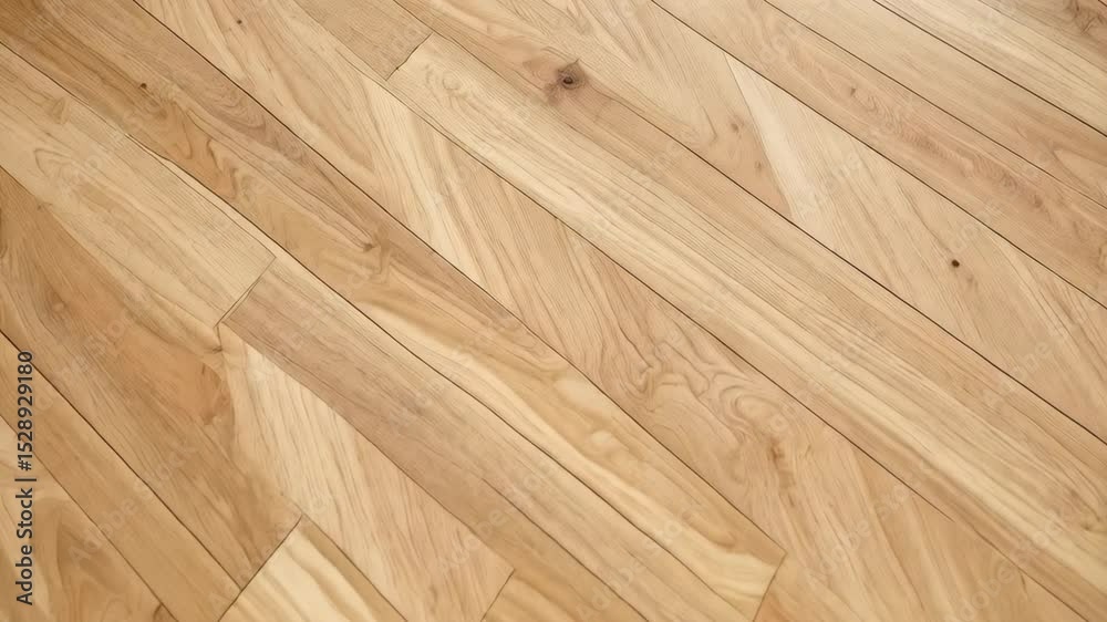Herringbone wooden floor pattern, with parallel light tan wood planks arranged diagonally to form repeating V shapes across the floor.