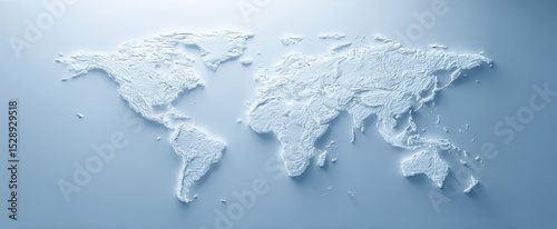 The textured world map showcasing detailed geographical relief in a minimalist design.