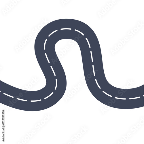 Winding road or highway vector illustration 