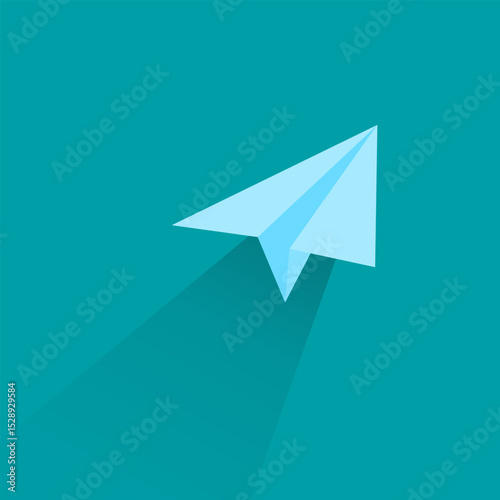 Illustration vector graphic of paper plane on blue.