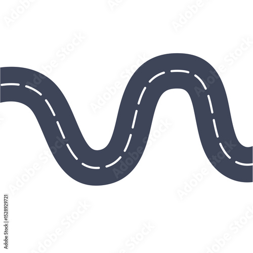 Winding road or highway vector illustration 