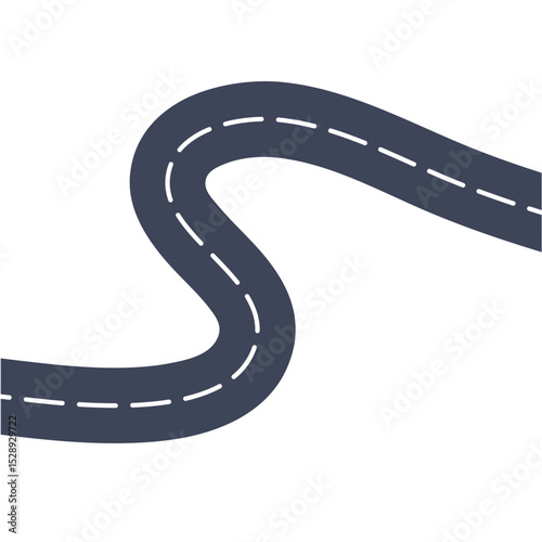 Winding road or highway vector illustration 