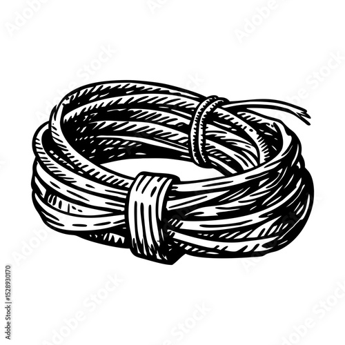 A vintage style illustration showing cable wrap