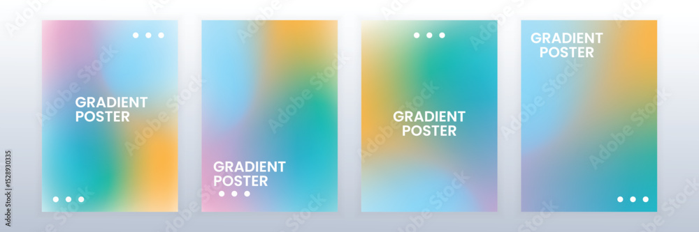 Fototapeta premium Colorful Gradient Poster Set Template 