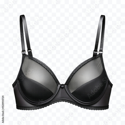 realistic beautiful silky bra in different color style isolated on transparent background