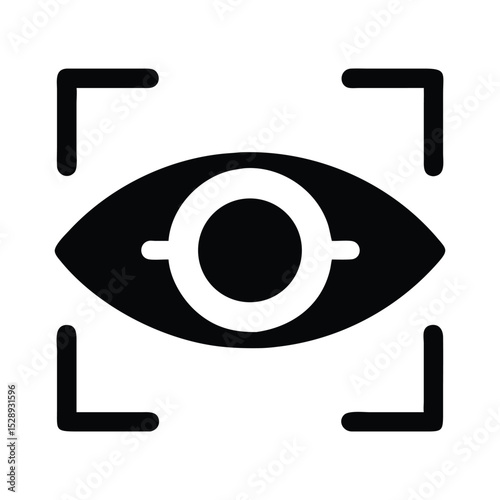 Biometric eye recognition technology vector graphic for security and identification systems