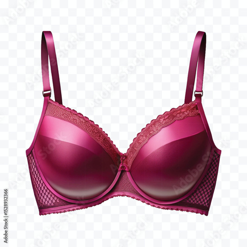 realistic beautiful silky bra in different color style isolated on transparent background
