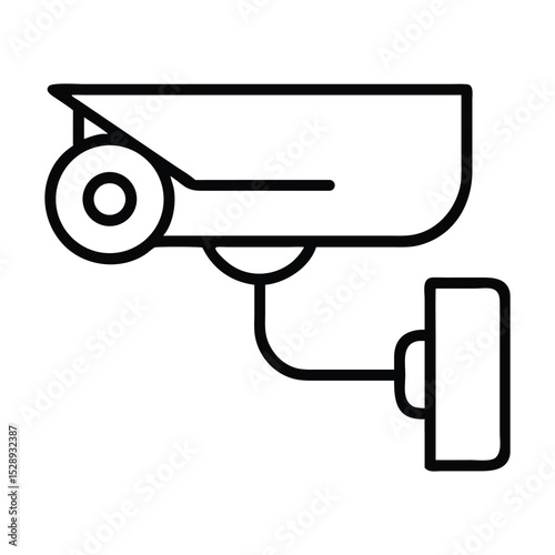 Security camera cctv outline vector surveillance system icon minimalist style