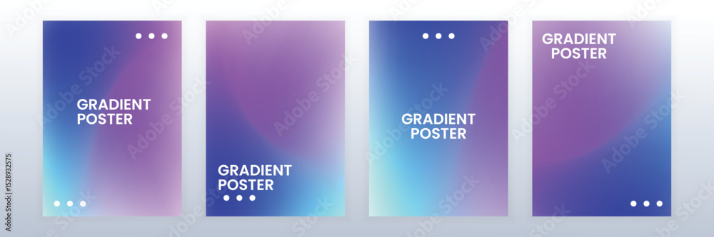Fototapeta premium Colorful Gradient Poster Set Template 