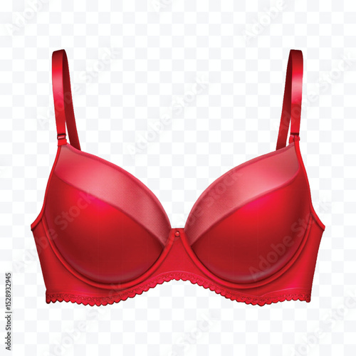 realistic beautiful silky bra in different color style isolated on transparent background