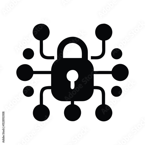 Secure network connection isolated vector illustration for cyber security technology