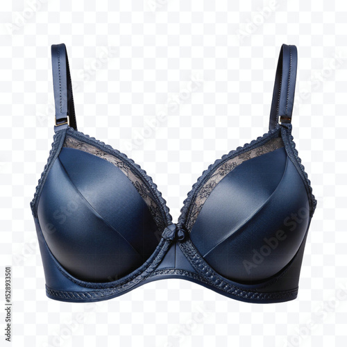 realistic beautiful silky bra in different color style isolated on transparent background