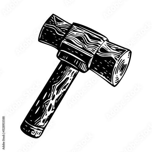 A vintage style illustration showing sledge hammer