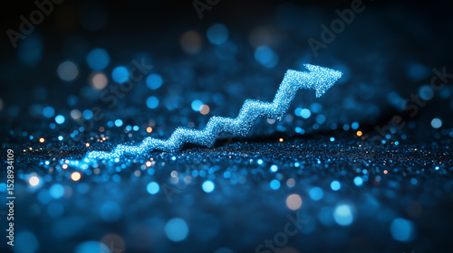 Blue financial chart on blackboard showing real estate market growth concept
