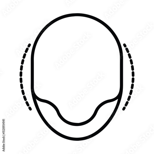Oxygen mask aviation pilot gear safety equipment line art illustration