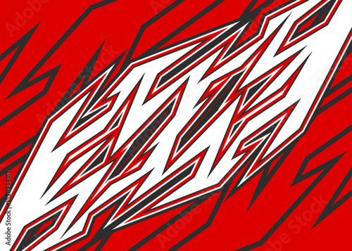 Abstract background with geometric racing decal pattern. Geometric spike pattern
