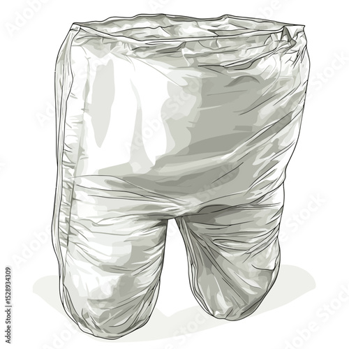 Baby diaper isolated white background 