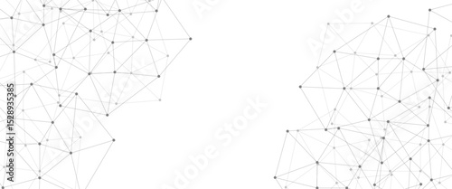 Abstract connecting dots and lines with geometric background. Modern technology connection science, Polygonal structure background. Vector illustration