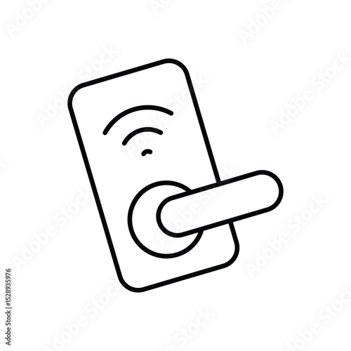 Smart Door Lock Icon vector stock illustration