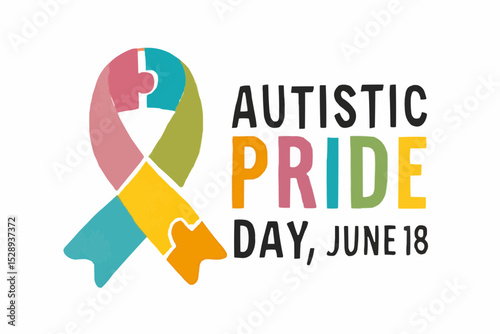 Vector illustration of autistic pride day on 18th june. Autistic pride day design element isolated on a white background.