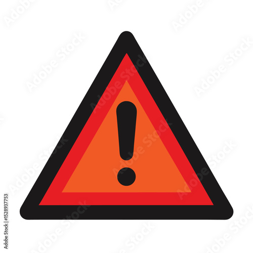 Warning sign alert symbol in triangle shape with exclamation mark