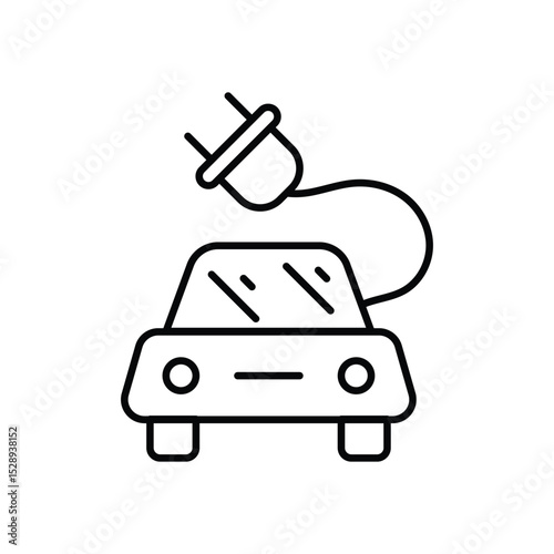 Electric Car Icon vector stock illustration