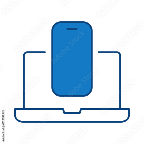 Laptop Blue Line Editable Stroke Icon. PC, Computer Functions, Settings, Technology, Security, Shopping, Wallet, Marketing, Promotion, Communication Collection Vector Illustration.