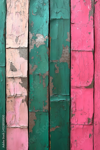 Illustration of old painted wall background with cracks and decay