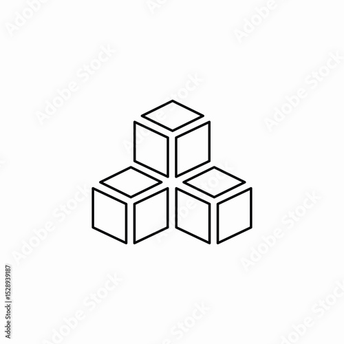 dimensional structure icon sign vector
