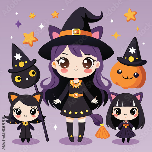 Black and White Cat Silhouette Design