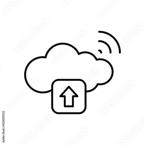 Cloud Upload Icon vector stock illustration