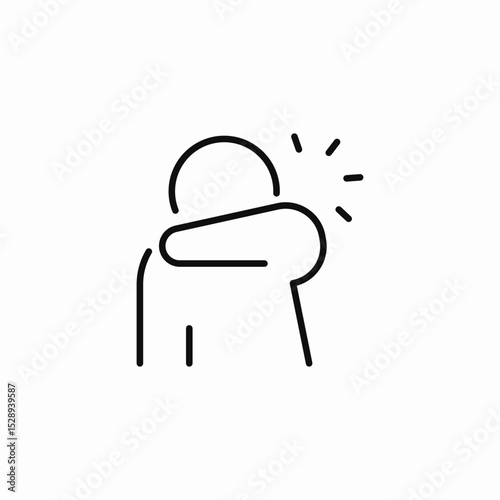 elbow cough icon sign vector