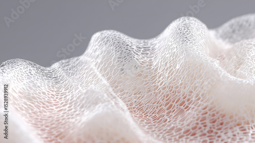 High-detail artificial skin structure for transplant procedures, illustrating advanced biomedical engineering and synthetic tissue texture. photo