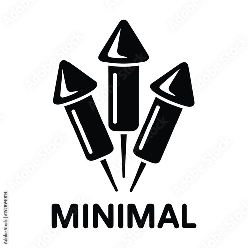 Minimalist black fireworks icon design