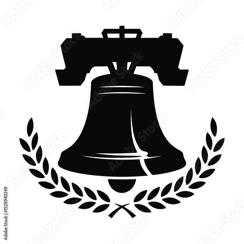 Liberty bell with laurel wreath american symbol