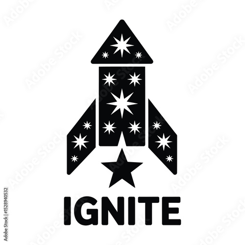 Ignite rocket launch startup business logo