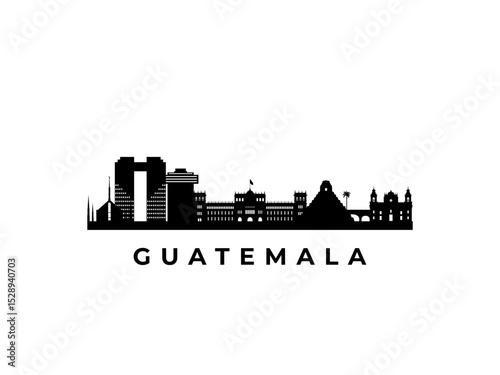 Vector Guatemala skyline. Travel Guatemala famous landmarks. Business and tourism concept for presentation, banner, web site.