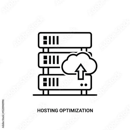 Cloud hosting optimization server icon