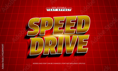 speed drive editable text effect with a race and sport text style