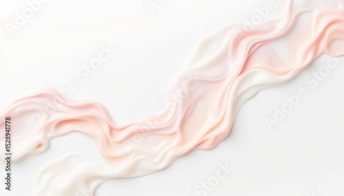 Soft flowing cream texture in pastel pink and white colors  