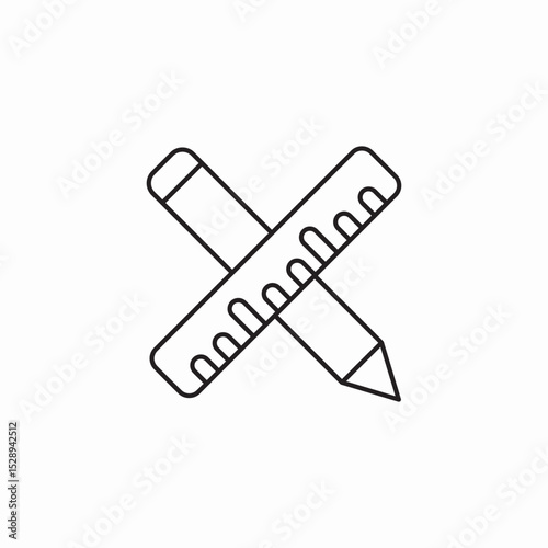 ruler pencil tools icon sign vector