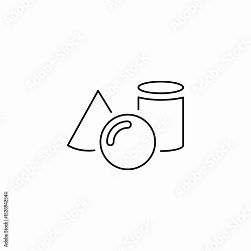 shape dimensions icon sign vector
