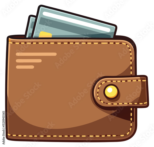 Wallet with Money Icon Finance Cash Payment Vector