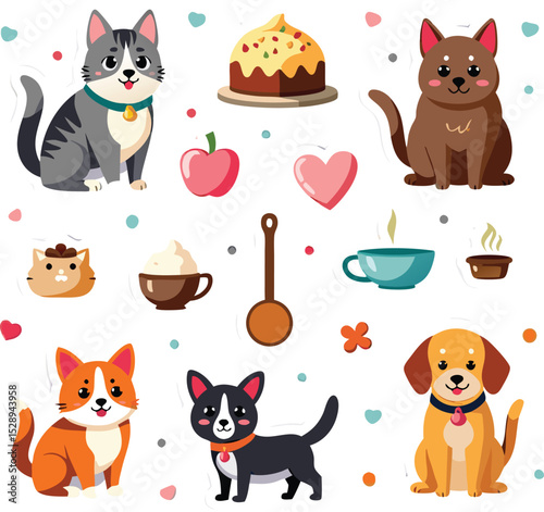 Collection of Cute Cats and Assorted Pet-Related Items