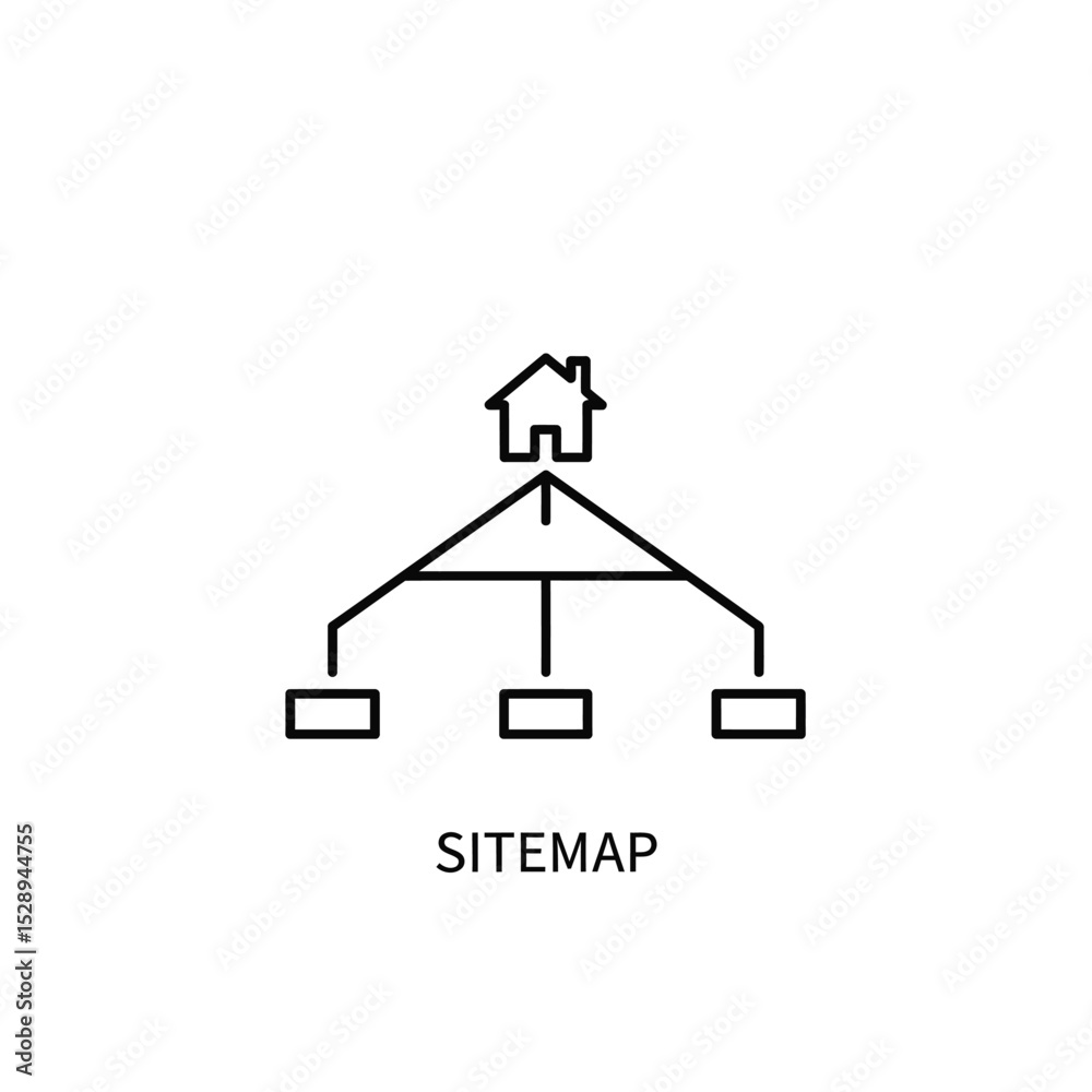 Simple sitemap icon for website navigation and structure Simple sitemap icon for website navigation and structure