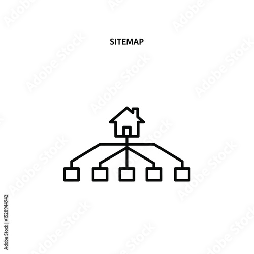 Simple house sitemap icon illustration
