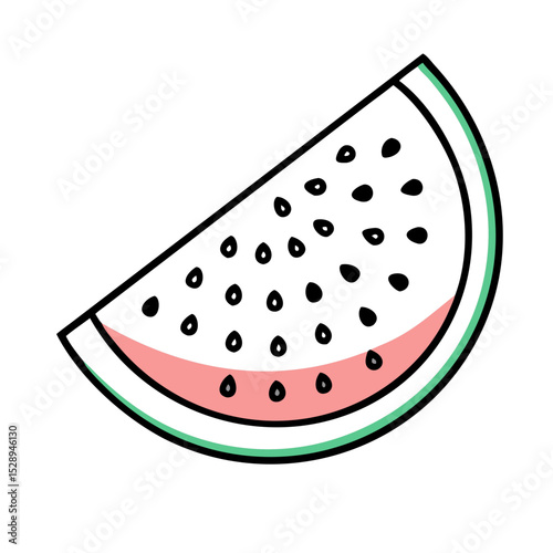 Watermelon slice icon isolate 